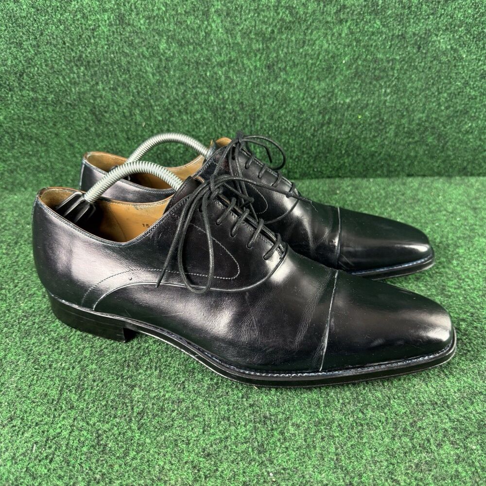 Magnanni Shoes Mens Size 11 Blue Dyed Leather Cap Toe Oxford Dress Made in Spain